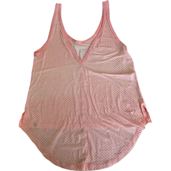 Lululemon Women’s Sheer Pink Coral V-Back High Low Tank Top size 6 - Picture 2 of 4